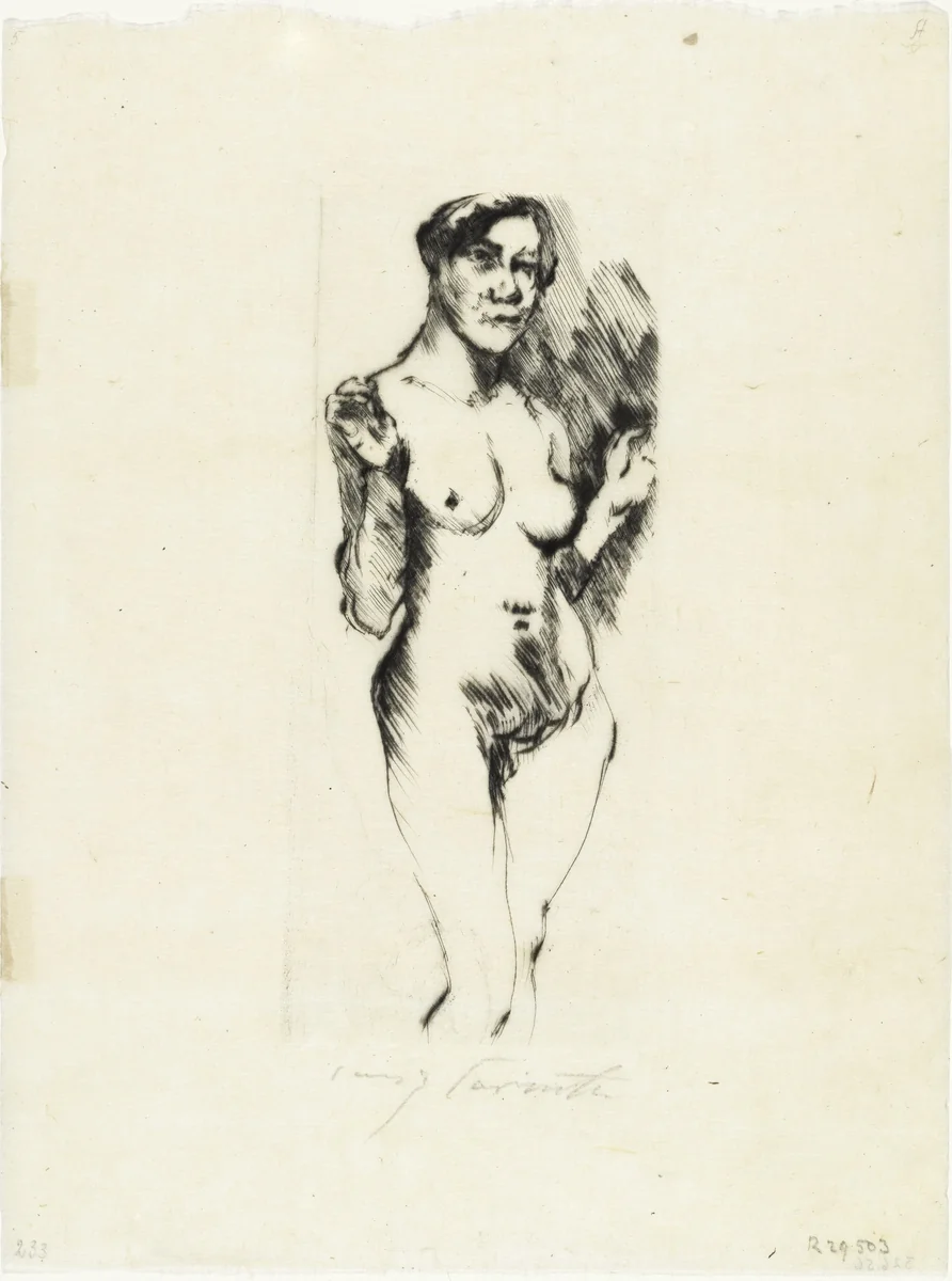 Standing Female Nude (Stehender weiblicher Akt) by Lovis Corinth, print, 1916