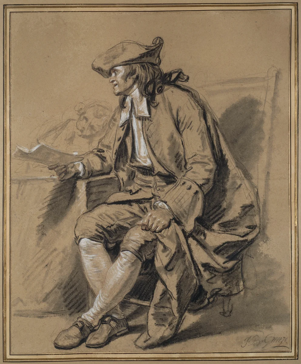 The Notary: A Study for "The Marriage Contract" by Jean-Baptiste Greuze, drawing, 1761