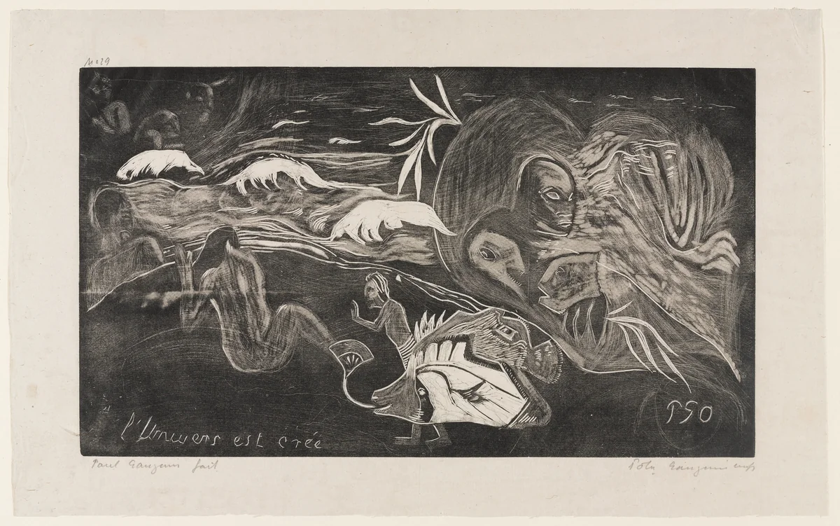 L'Univers est crée(The Creation of the Universe) by Paul Gauguin, print, 1894