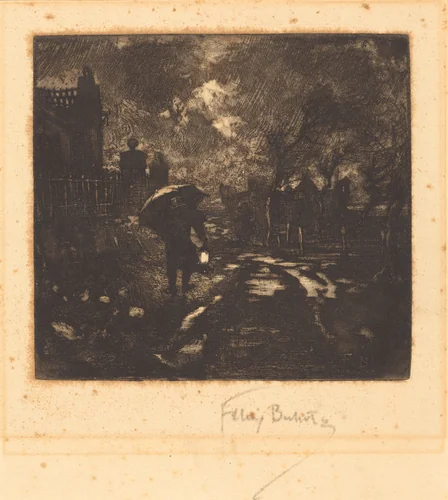 La Ronde de Nuit (Night Patrol) by Félix-Hilaire Buhot, print, 1878