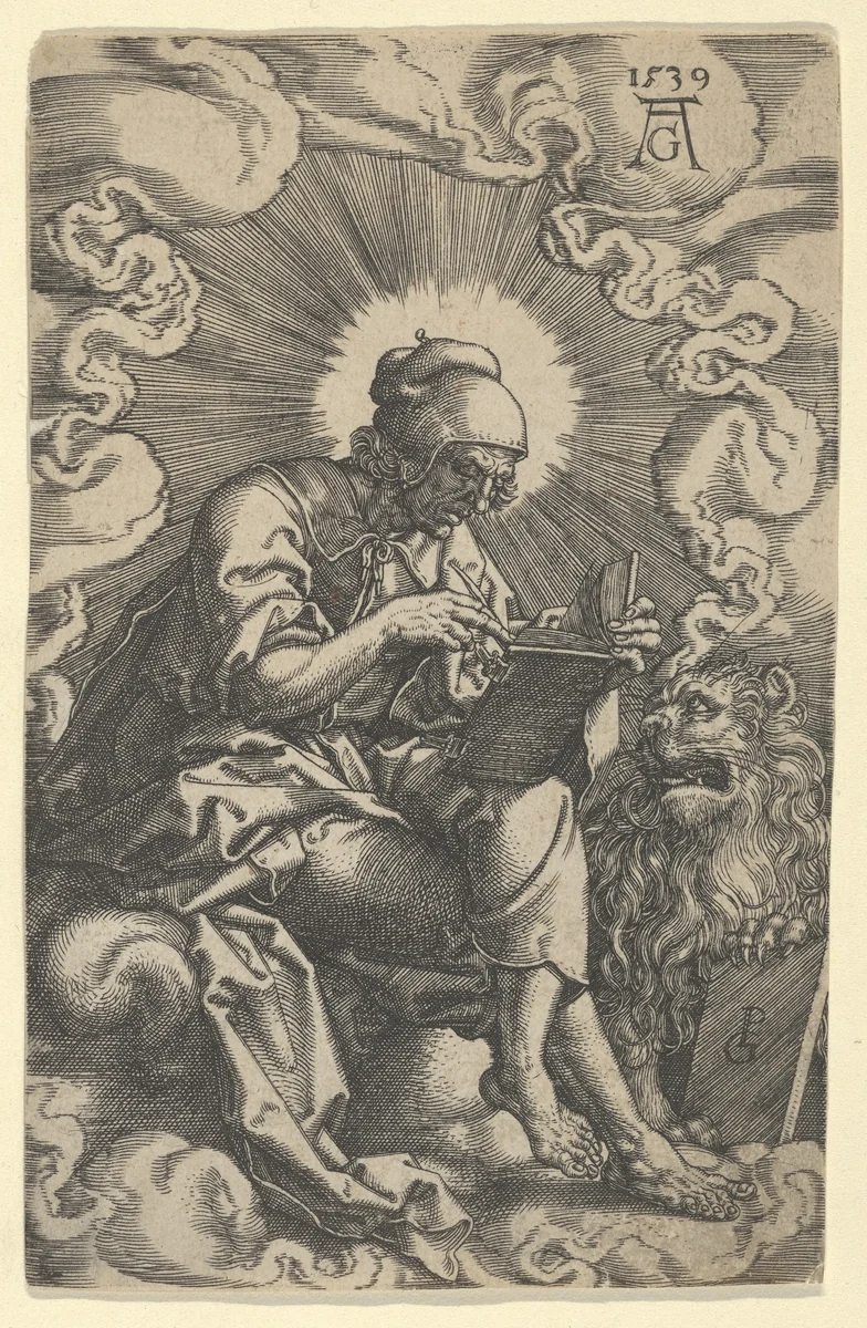 Saint Mark, from "The Four Evangelists" by Heinrich Aldegrever, print, 1539