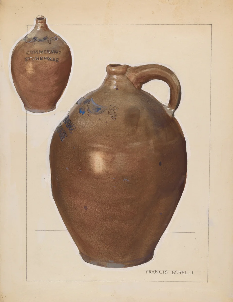 Jug by Francis Borelli, index of american design, 1939