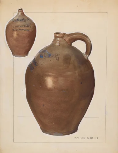 Jug by Francis Borelli, index of american design, 1939