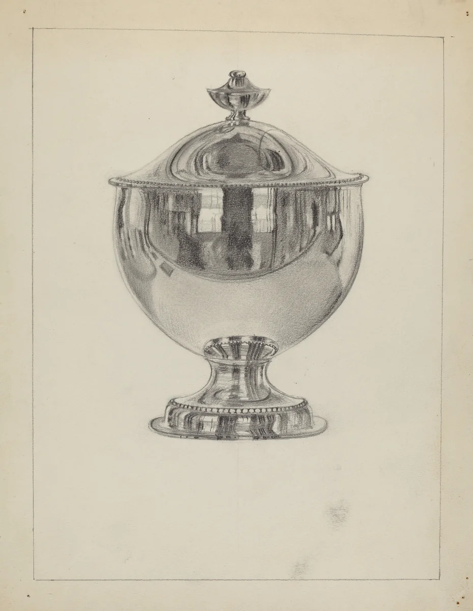 Silver Sugar Bowl with Cover by Vincent Carano, index of american design, 1936