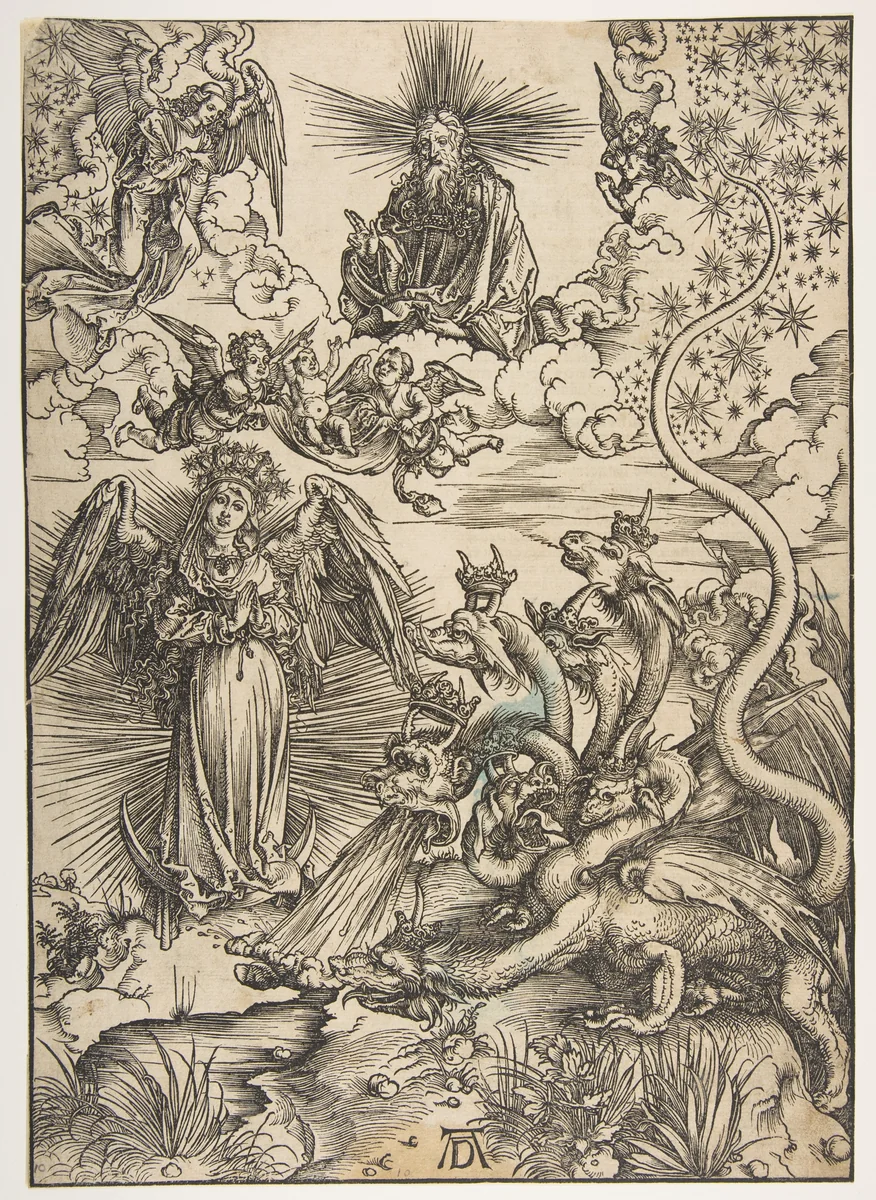 The Apocalyptic Woman, from "The Apocalypse", Latin Edition by Albrecht Dürer, print, 1511