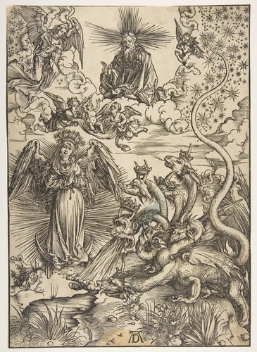 The Apocalyptic Woman, from "The Apocalypse", Latin Edition by Albrecht Dürer, print, 1511