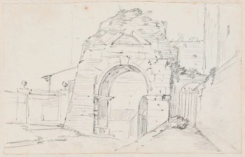 Arch of Drusus near the Appian Way by Joseph-Marie Vien, drawing, 1744-1750