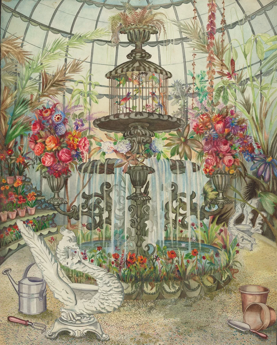 Conservatory Fountain by Perkins Harnly
Nicholas Zupa, index of american design, 1938