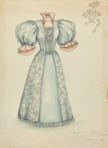 Brocade Dress by Fanchon Larzelere, index of american design, 1935-1942