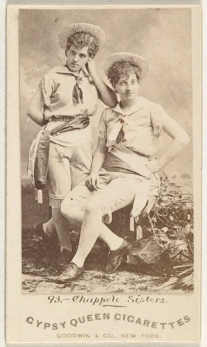 Chappele Sisters, from the Actors and Actresses series (N171) for Gypsy Queen Cigarettes by Goodwin & Company, photograph, 1886-1890