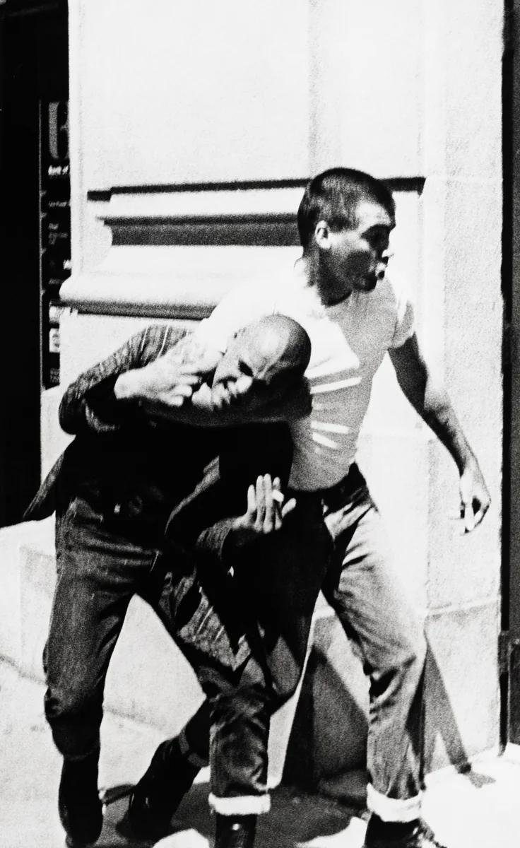 Beating the Snitch by Jim Goldberg, photograph, 1986