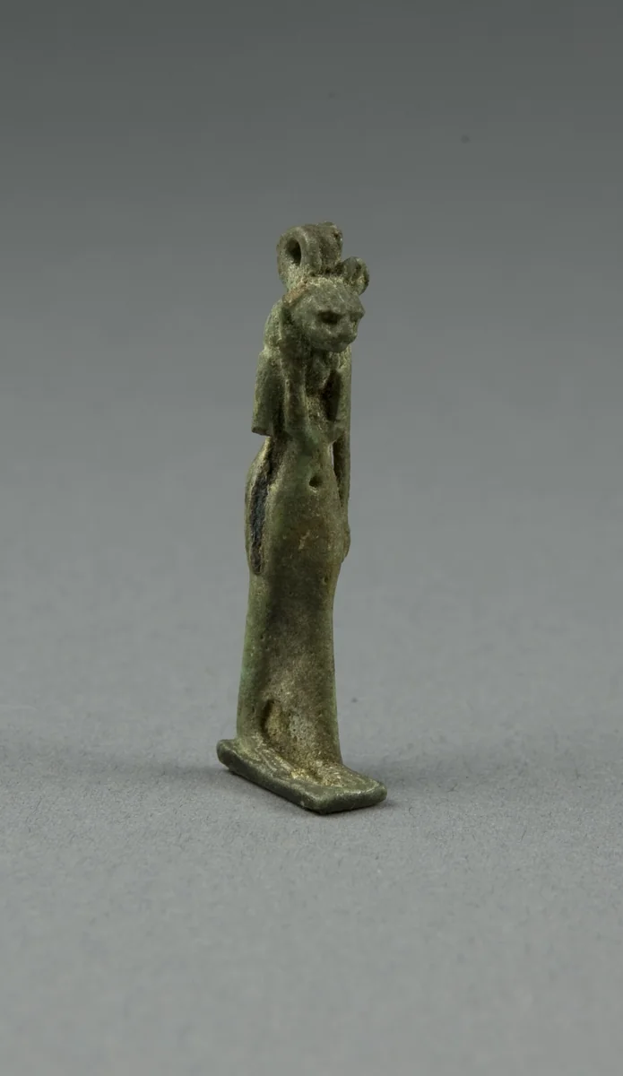 Amulet of the Goddess Bastet by Egyptian, metalwork, -1070--656