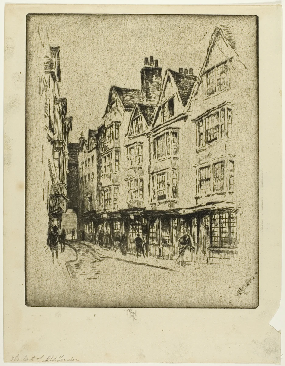 Last of Old London, Cloth Fair by Joseph Pennell, print, 1907