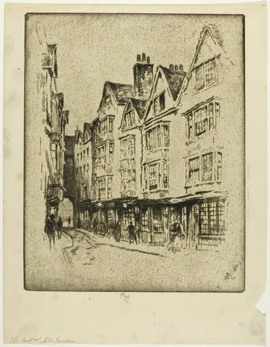Last of Old London, Cloth Fair by Joseph Pennell, print, 1907