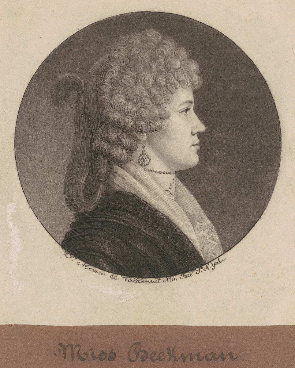 Ann Beekman by Charles B. J. Févret de Saint-Mémin, print, 1796-1797