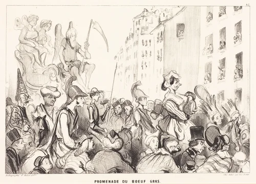 Promenade du Boeuf gras by Honoré Daumier, print, 1839