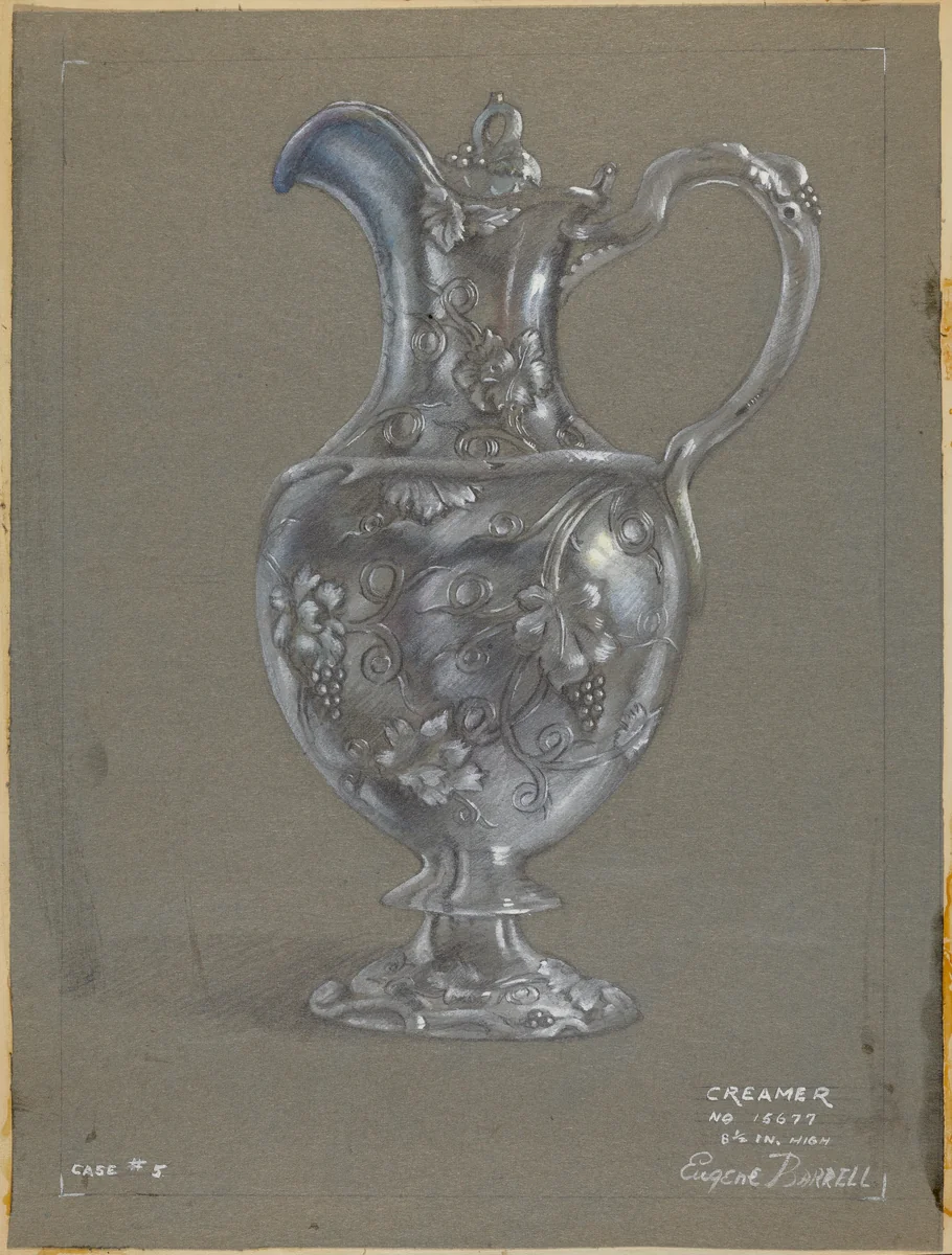 Silver Creamer by Eugene Barrell, index of american design, 1936