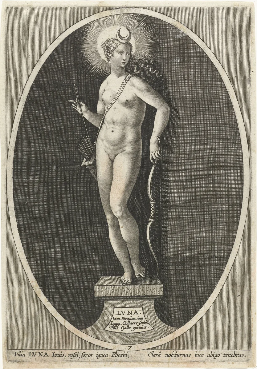 Maan (Luna) by Unknown, print, 1585-1628