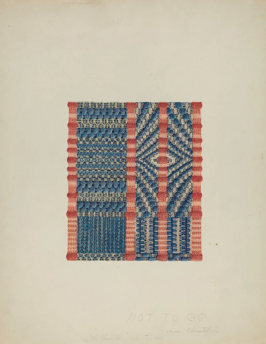 Woven Textile by Cornelius Christoffels, index of american design, 1935-1942
