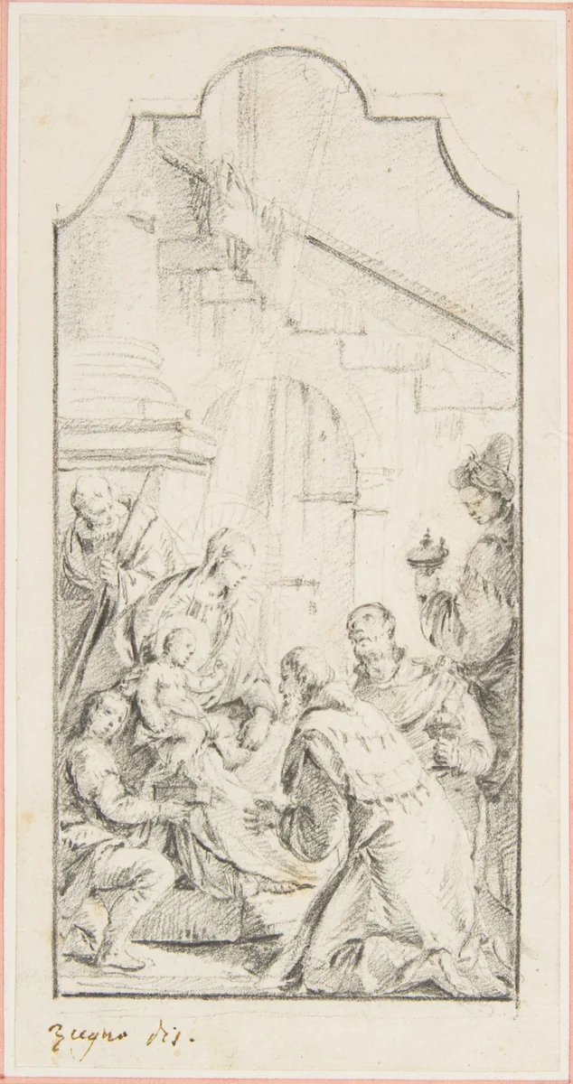 The Adoration of the Magi by Francesco Zugno, drawing, 1709-1787