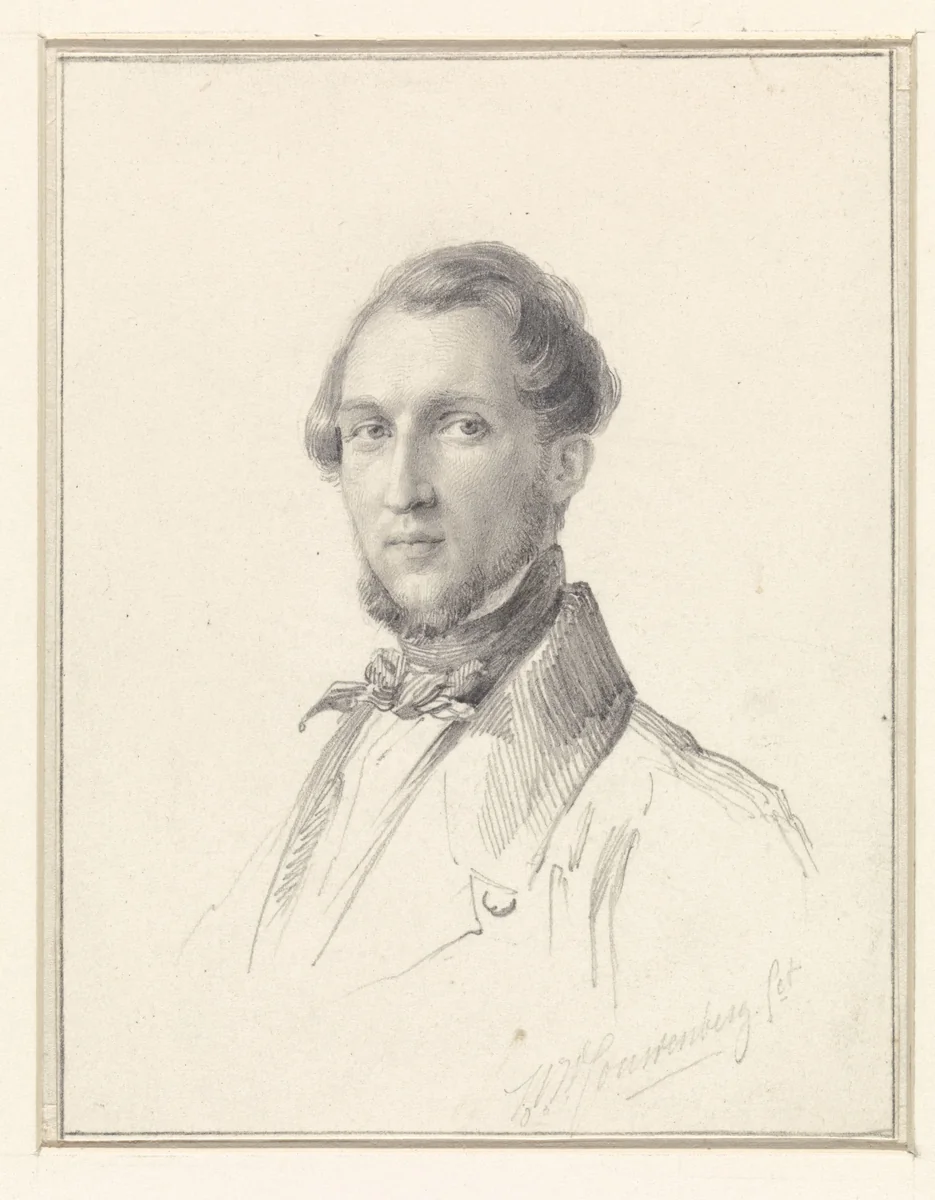 Portret van Reinier Craeyvanger by Henricus Wilhelmus Couwenberg, drawing, 1841-1842