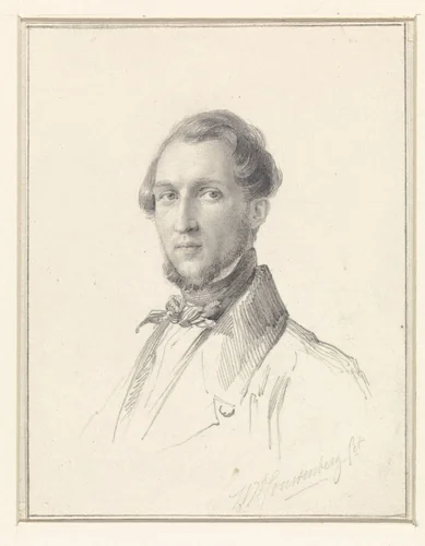 Portret van Reinier Craeyvanger by Henricus Wilhelmus Couwenberg, drawing, 1841-1842