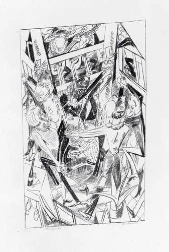 Malepartus (plate 8) [Malepartus (Blatt 8)] from Hell (Die Hölle) by Max Beckmann, print, 1919