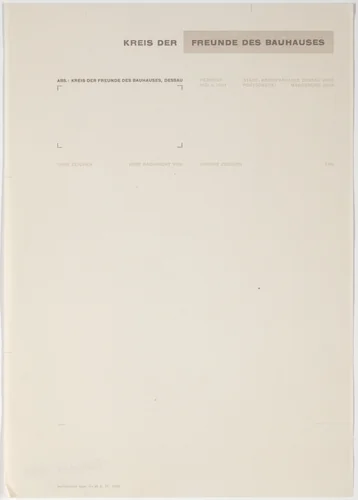 Kreis der Freunde des Bauhauses by Herbert Bayer, design, 1925