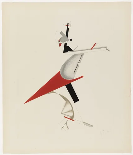 The Sentinel (Zankstifter) from Figurines: The Three-Dimensional Design of the Electro-Mechanical Show Victory over the Sun (Figurinen, die plastische Gestaltung der elektro-mechanischen Schau Sieg über die Sonne) by El Lissitzky, print, 1920