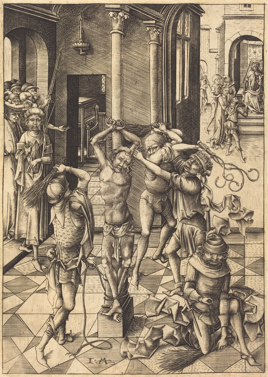 The Flagellation by Israhel van Meckenem, print, 1480