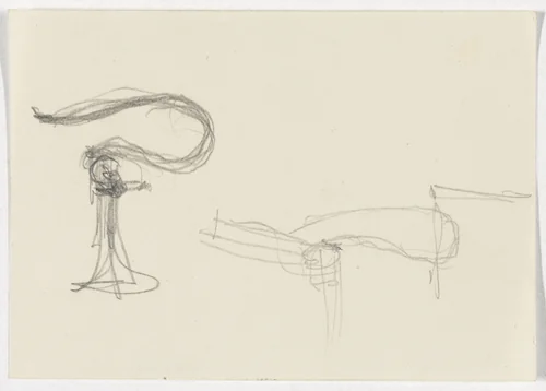 Stool (Two elevation sketches) by Ludwig Mies van der Rohe, mies van der rohe archive, 1926