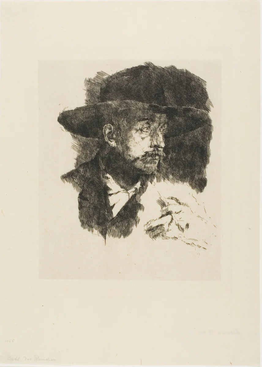 The Smoker by Wilhelm Leibl, print, 1873-1874
