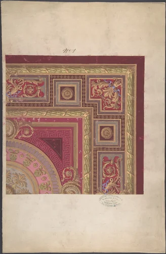 Design for a Carpet by anonymous, drawing, 1800-1899
