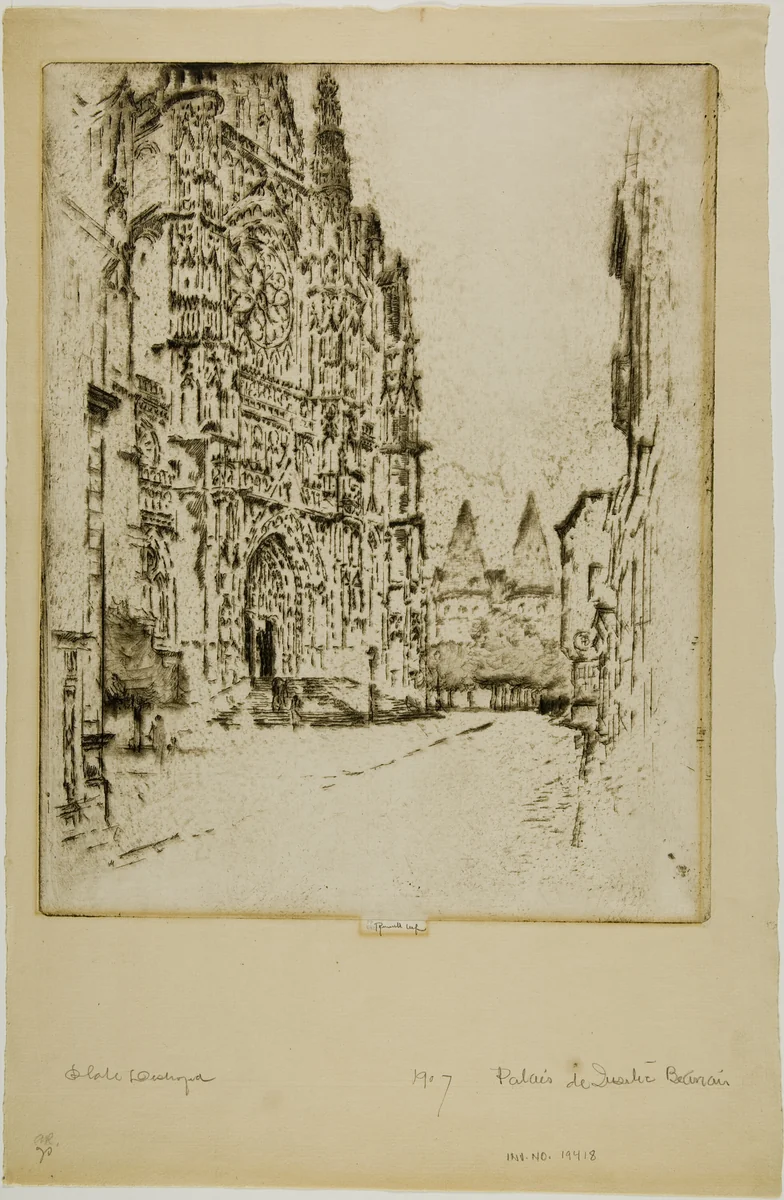 Towers of the Bishop's Palace, Beauvais by Joseph Pennell, print, 1907