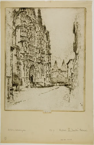 Towers of the Bishop's Palace, Beauvais by Joseph Pennell, print, 1907