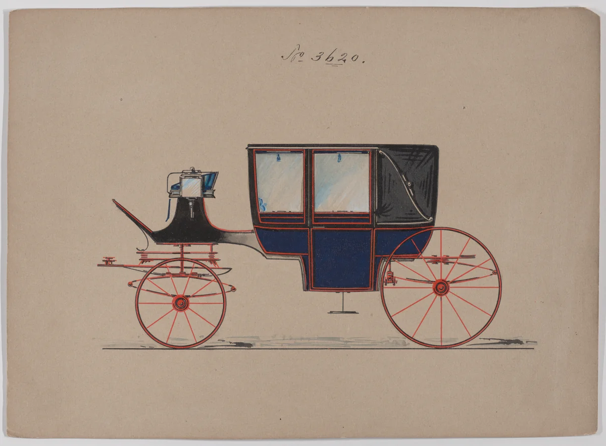 Design for Landau, No. 3620 by Brewster & Co., drawing, 1880