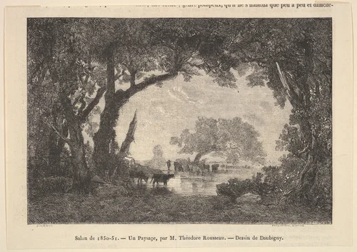 Salon de 1850-51; Un Paysage, par M. Théodore Rousseau by Charles-François Daubigny, print, 1850-1851