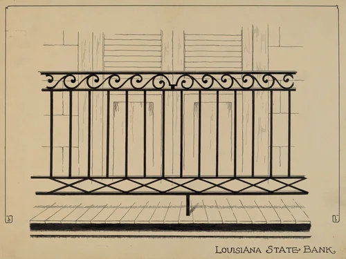 Balcony Railing by Ray Price, index of american design, 1936