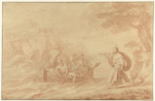 De roeping van Simon Petrus en Andreas by Herman Coets, drawing, 1673-1763