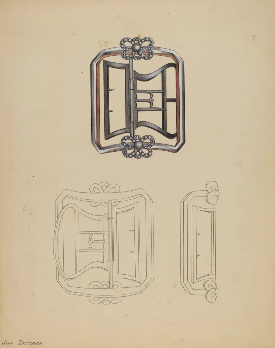 Shoe Buckles by John Dieterich, index of american design, 1935-1942