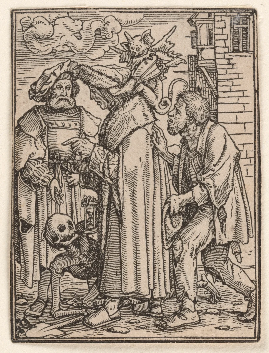 The Councillor, from "The Dance of Death" by Hans Holbein the Younger, print, 1521-1538
