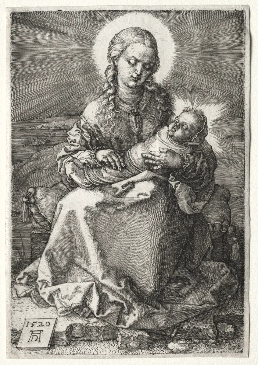 The Virgin with the Swaddled Child by Albrecht Dürer, print, 1520