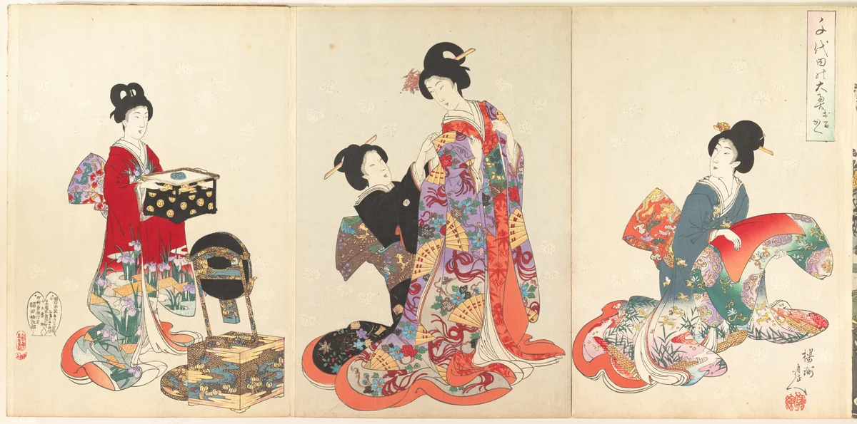 Chiyoda Castle (Album of Women) by Yōshū Chikanobu (楊洲周延), print, 1895