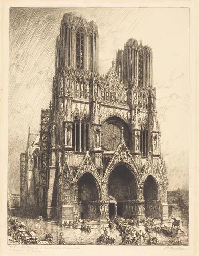 Reims Cathedral (Cathedrale de Reims) by Auguste Lepère, print, 1911