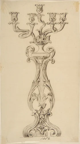 Design for a Candelabra by anonymous, drawing, 1800-1899