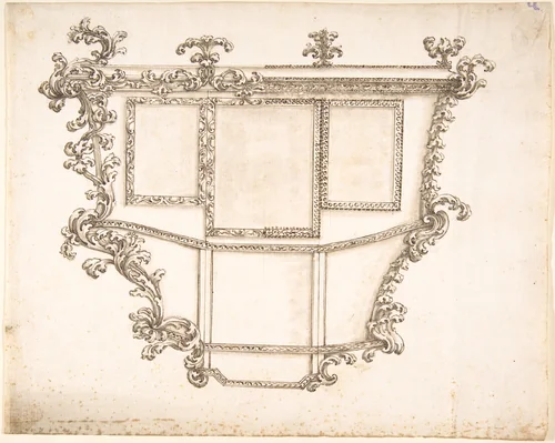 Design for a Carriage with a Variant for the Decoration by anonymous, drawing, 1600-1799