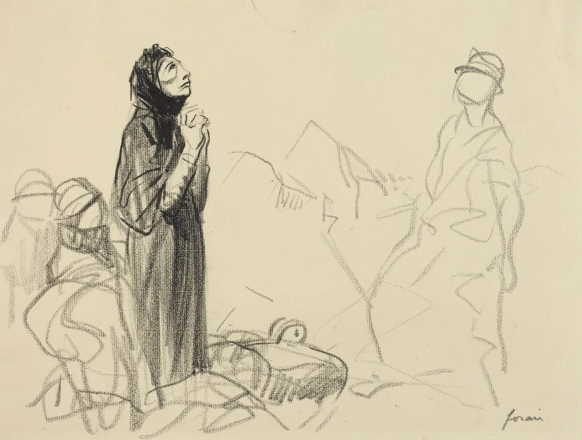During the Armistice by Jean-Louis Forain, drawing, 1914-1919