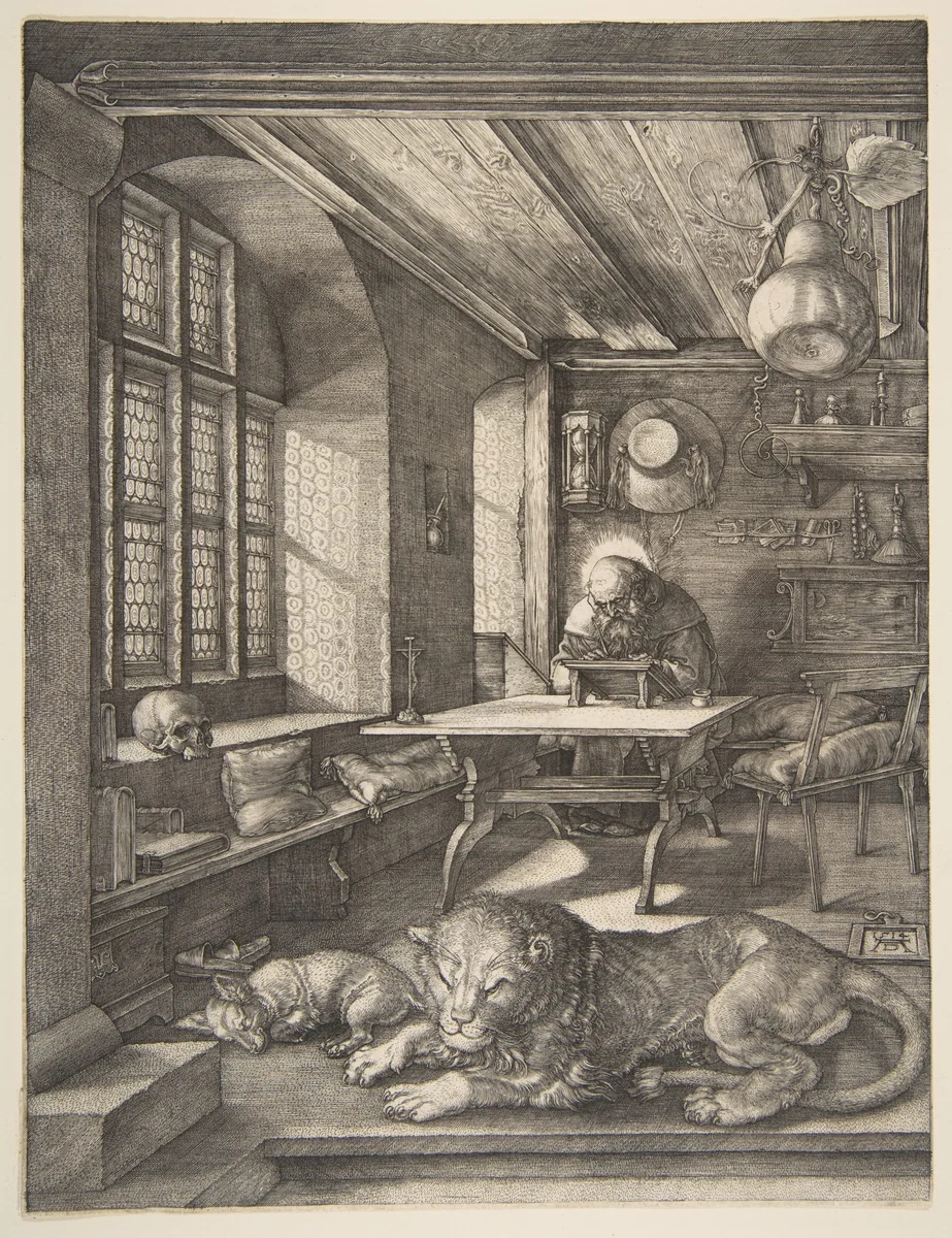 Saint Jerome in His Study by Albrecht Dürer, print, 1514