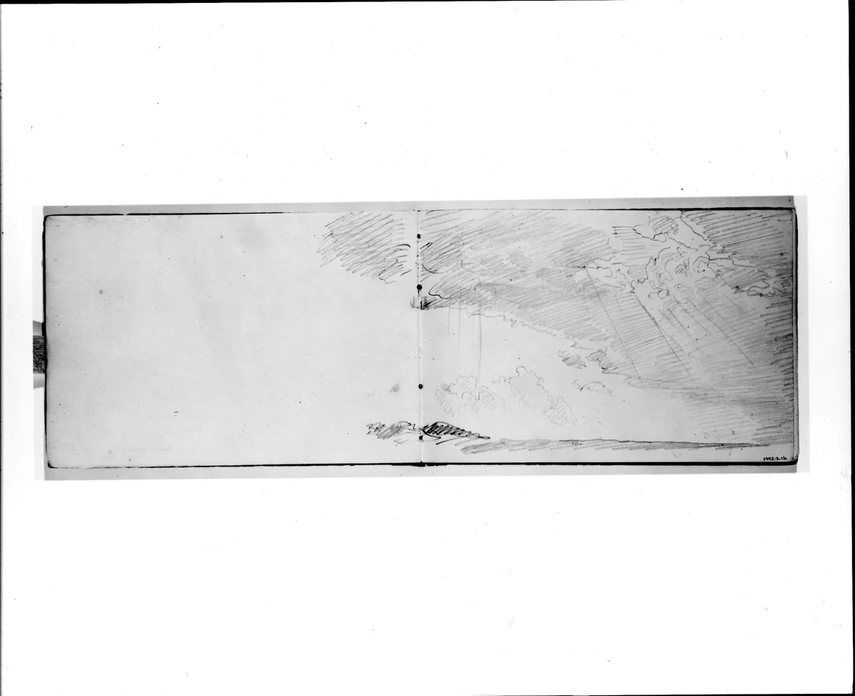 Sketch of Clouds and Terrain (from Sketchbook VII) by William Trost Richards, artwork, 1886