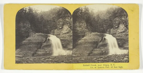 Enfield Creek, near Ithaca, N.Y. 1st, or Lowest Fall, 60 feet high by J. C. Burritt, photograph, 1860-1865